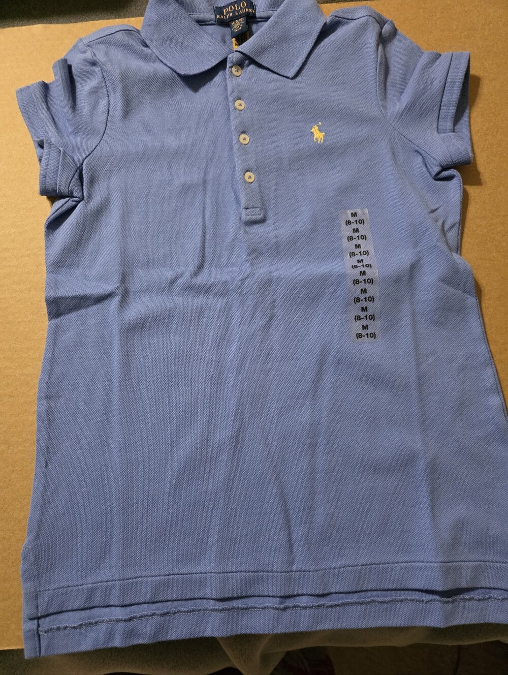 Polo by Ralph Lauren Girls' Periwinkle Blue Polo with Yellow Pony
